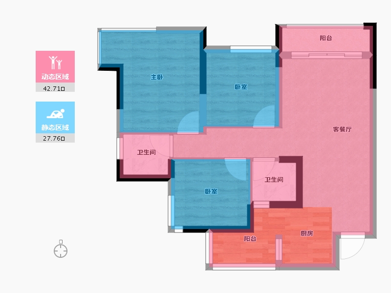 四川省-眉山市-鹭湖花园城-62.05-户型库-动静分区