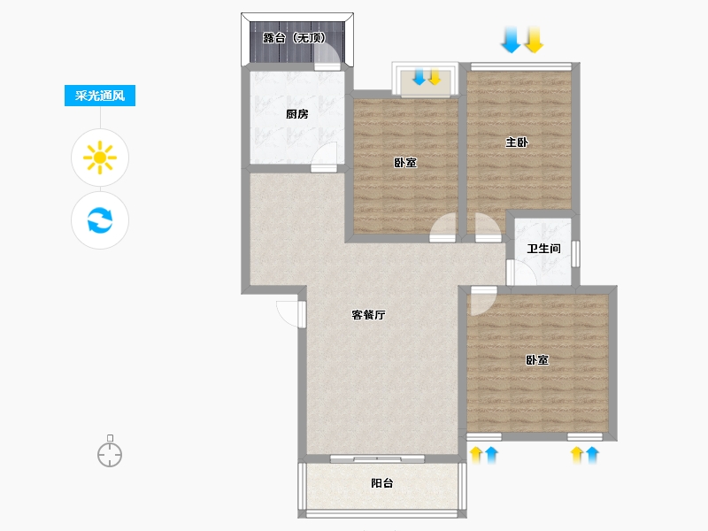 四川省-遂宁市-四季花城-107.69-户型库-采光通风