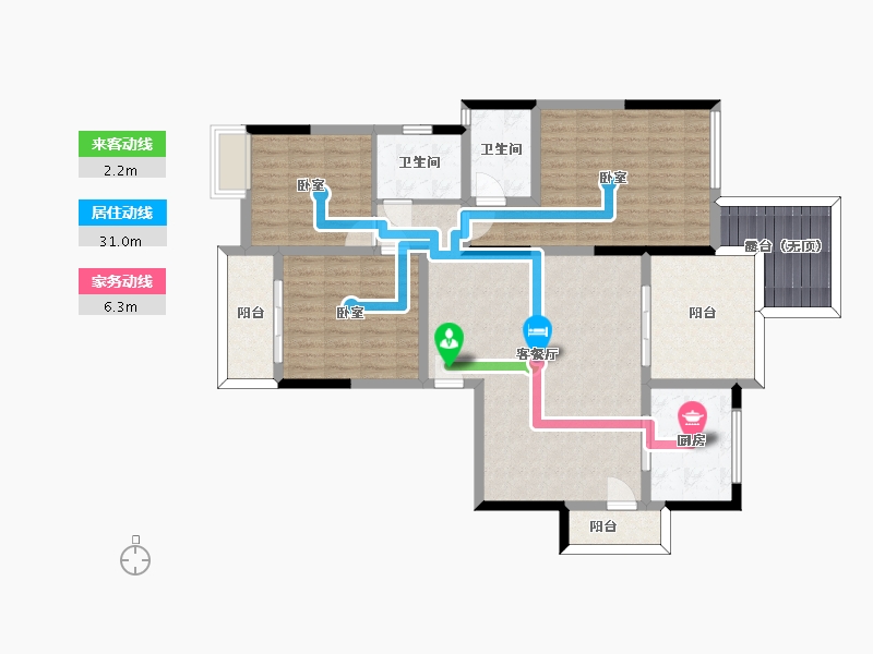 四川省-泸州市-碧桂园生态城-117.07-户型库-动静线