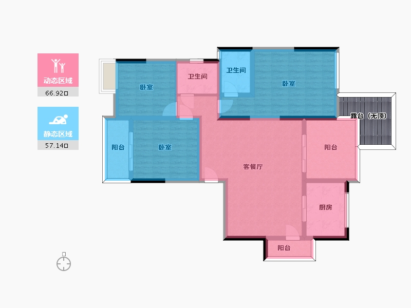 四川省-泸州市-碧桂园生态城-117.07-户型库-动静分区