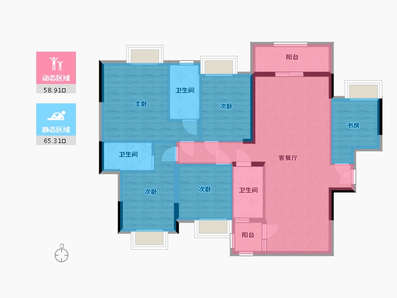 广西壮族自治区-南宁市-天池山中脊-111.61-户型库-动静分区