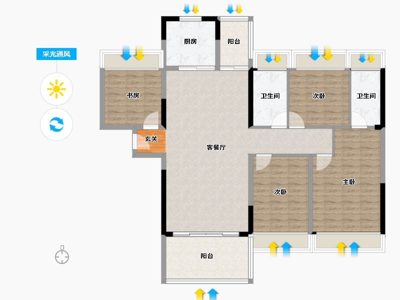 广东省-揭阳市-榕水湾-129.07-户型库-采光通风