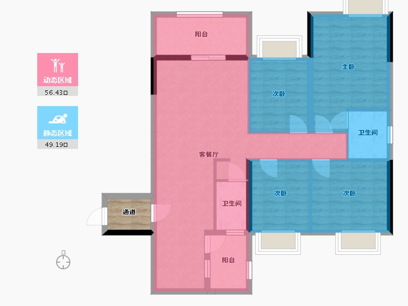 广西壮族自治区-南宁市-天池山中脊-97.81-户型库-动静分区