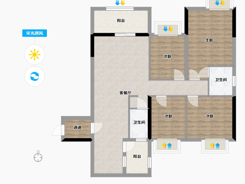 广西壮族自治区-南宁市-天池山中脊-97.81-户型库-采光通风