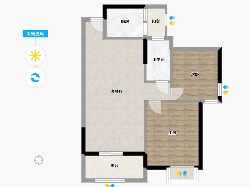 广西壮族自治区-南宁市-天池山中脊-68.07-户型库-采光通风