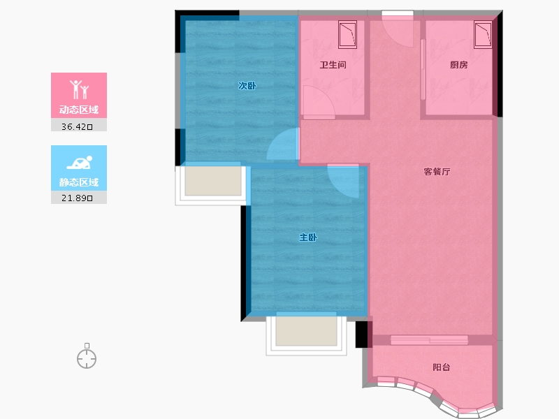 海南省-三亚市-合景汀澜海岸-51.88-户型库-动静分区