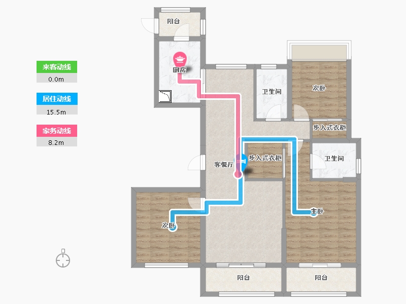 浙江省-杭州市-丰隆·百翘香江-105.14-户型库-动静线