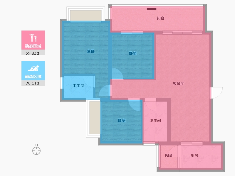 四川省-南充市-鸿华御府-81.56-户型库-动静分区