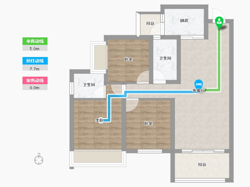 四川省-南充市-鸿华御府-70.03-户型库-动静线