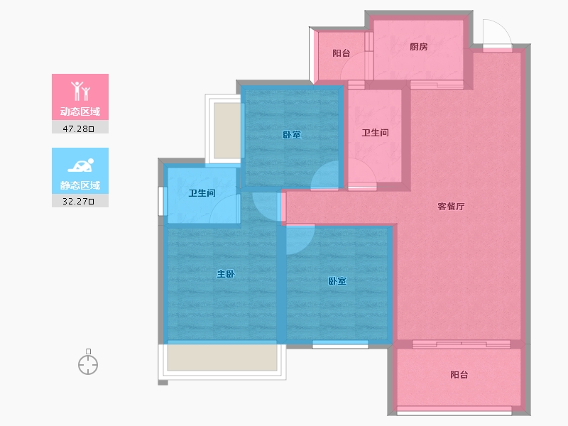 四川省-南充市-鸿华御府-70.03-户型库-动静分区