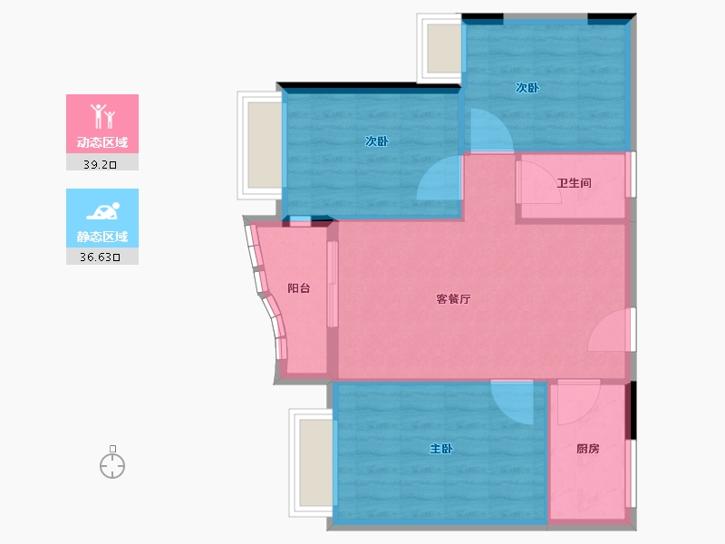 海南省-三亚市-合景汀澜海岸-68.85-户型库-动静分区