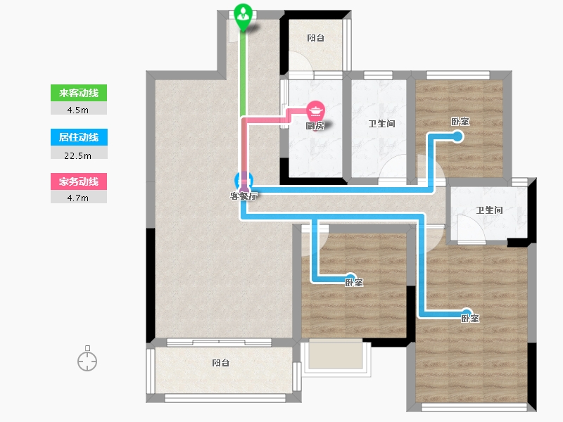 四川省-绵阳市-置信丽都花园城-85.19-户型库-动静线