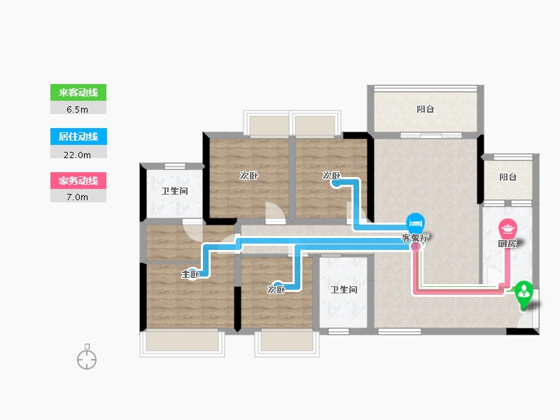 四川省-内江市-隆城雅苑-102.32-户型库-动静线