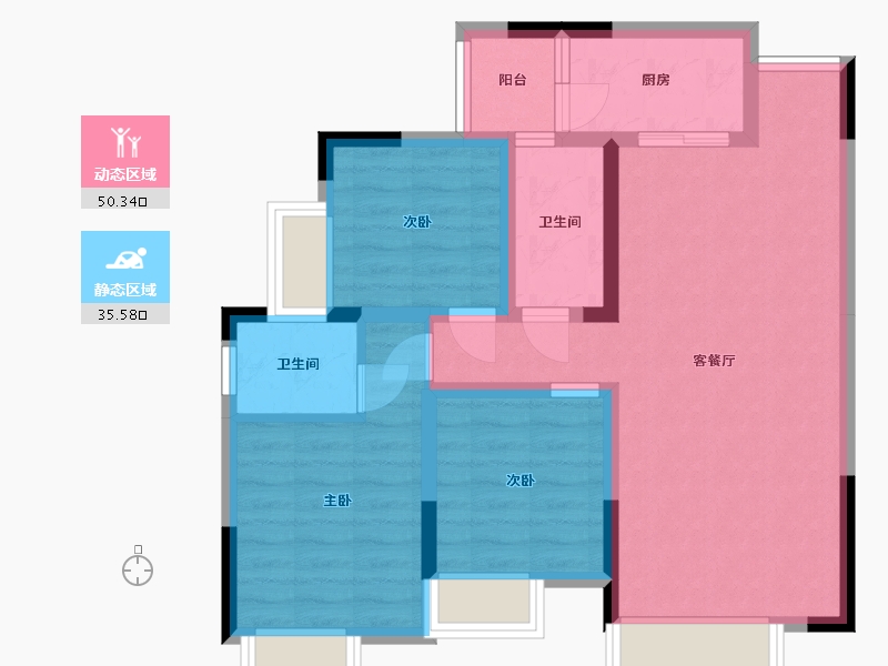 四川省-内江市-隆城雅苑-75.74-户型库-动静分区