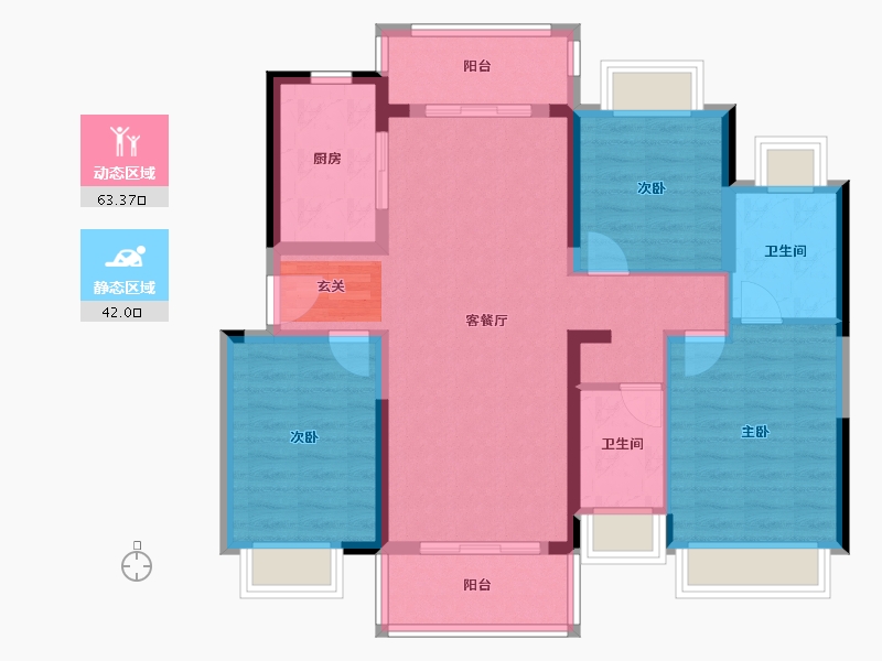 广东省-揭阳市-雅居乐天成东玺-93.94-户型库-动静分区