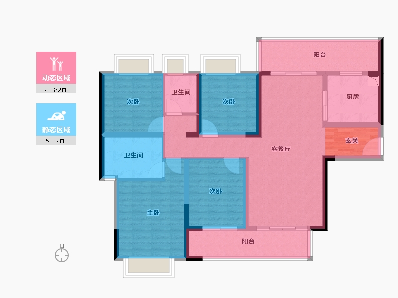 广东省-揭阳市-雅居乐天成东玺-109.48-户型库-动静分区