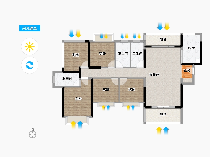 广东省-揭阳市-星河明珠湾四期-124.00-户型库-采光通风