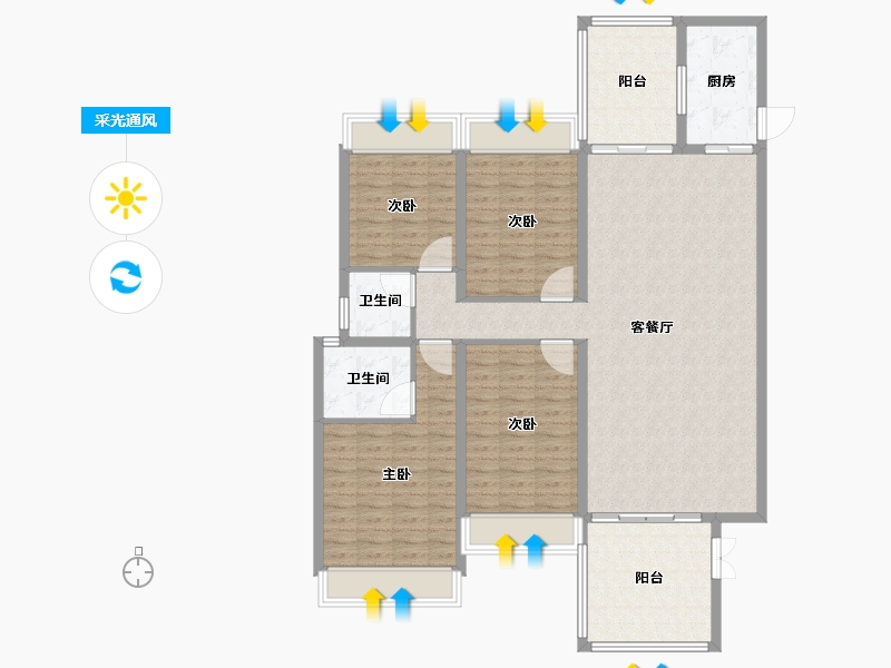 广东省-揭阳市-榕水湾-134.40-户型库-采光通风