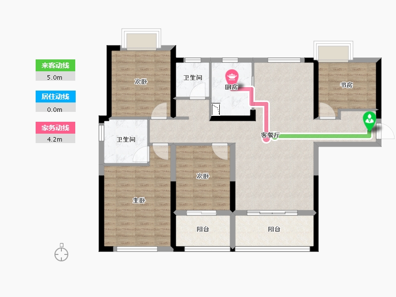 湖北省-襄阳市-民发汉江一品-104.30-户型库-动静线