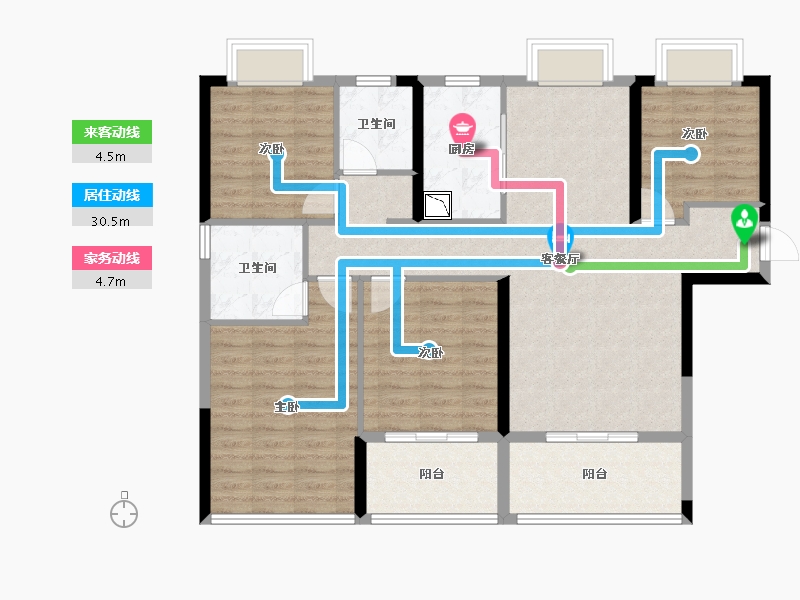 湖北省-襄阳市-民发汉江一品-107.29-户型库-动静线