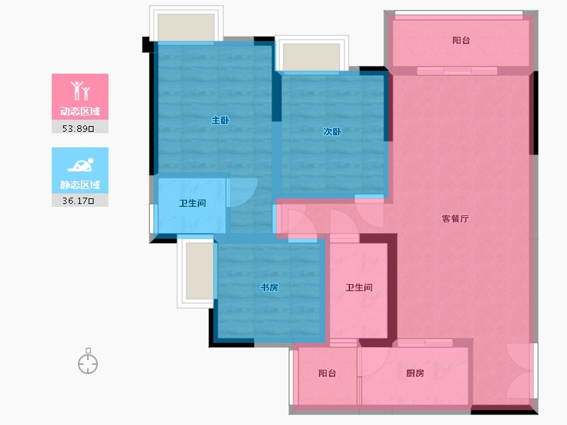 四川省-内江市-隆城雅苑-79.46-户型库-动静分区