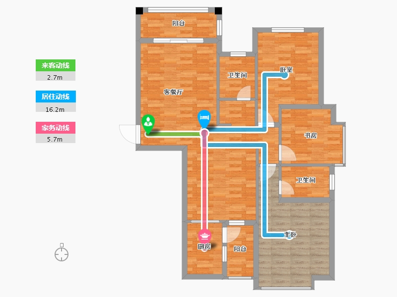 广西壮族自治区-百色市-世邦·新城名郡-96.25-户型库-动静线