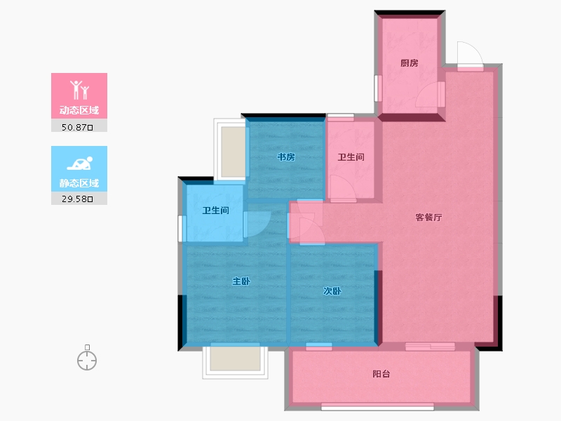 广西壮族自治区-南宁市-安吉大唐世家-71.31-户型库-动静分区