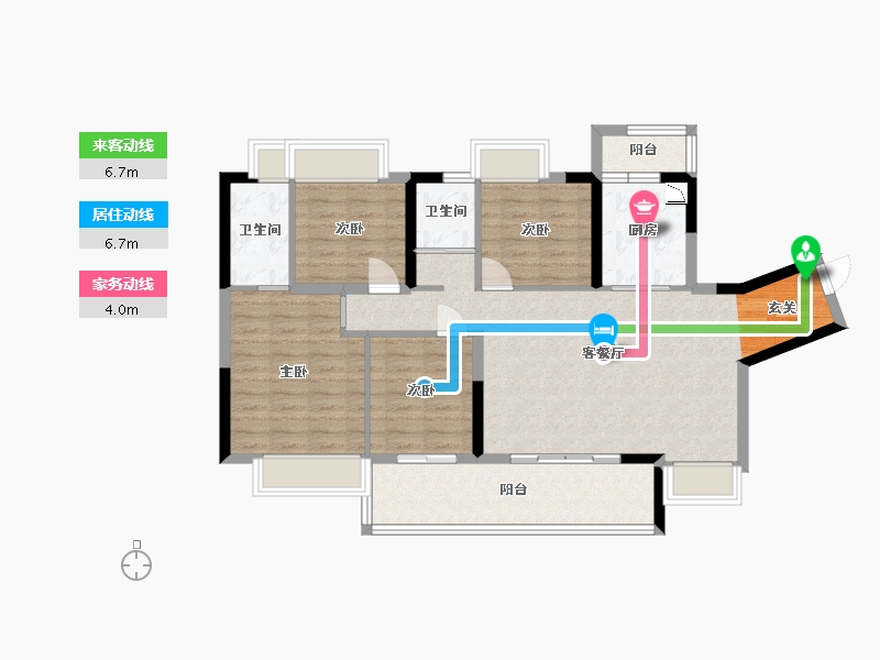 四川省-内江市-碧桂园·铂悦府-98.55-户型库-动静线