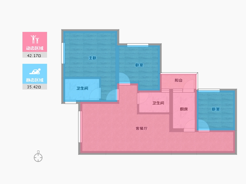 四川省-南充市-远达江山美墅-67.70-户型库-动静分区