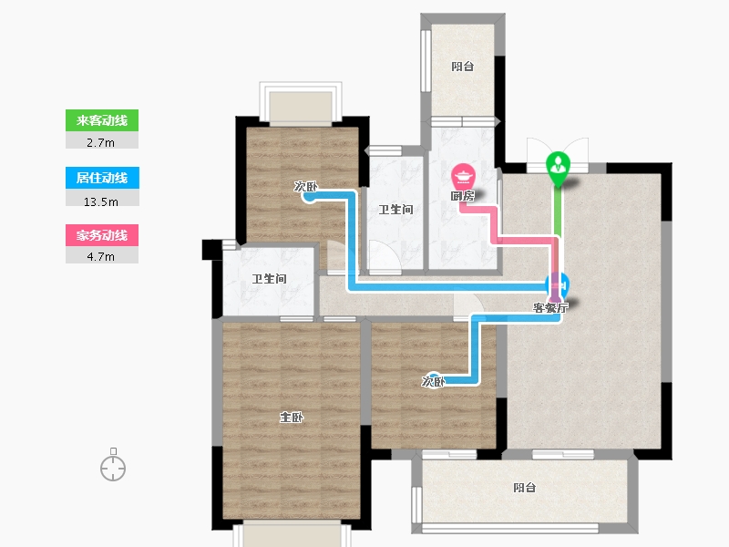 四川省-内江市-邦泰国宾上院-90.83-户型库-动静线