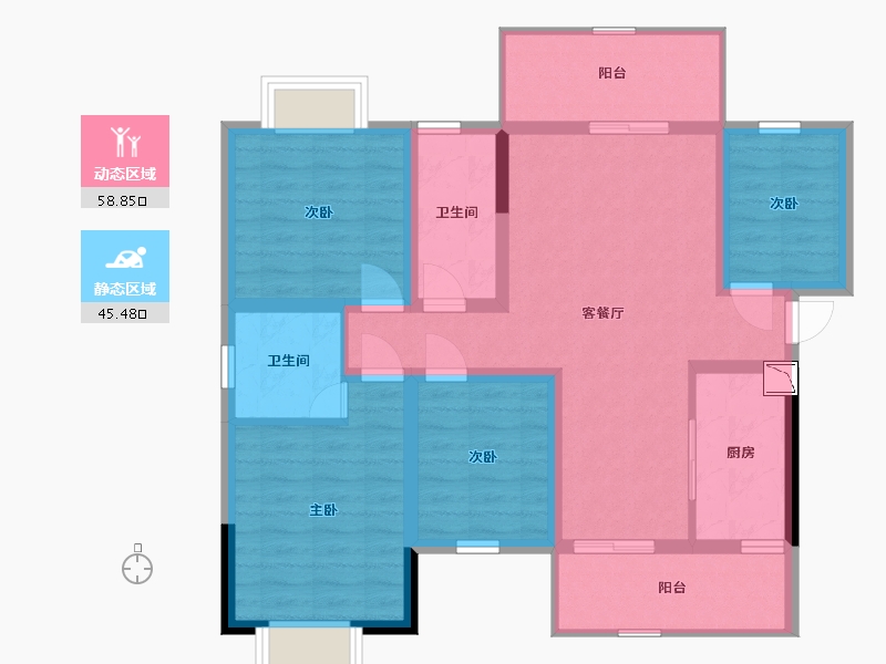 广西壮族自治区-北海市-永高星海名城-92.07-户型库-动静分区