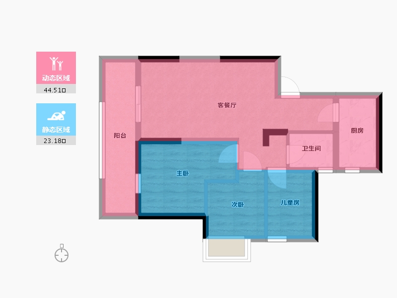 广西壮族自治区-南宁市-安吉大唐世家-59.11-户型库-动静分区