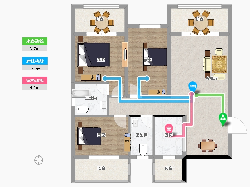 广西壮族自治区-百色市-靖西普罗旺斯-96.43-户型库-动静线