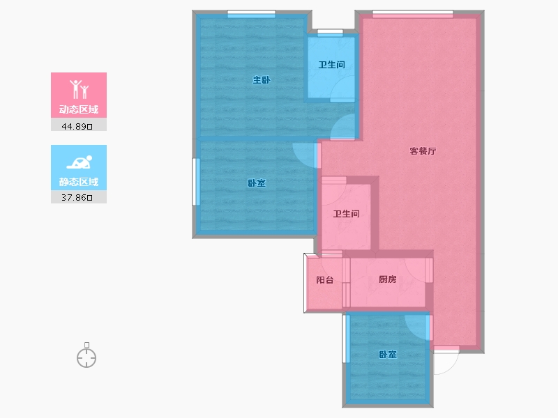 四川省-南充市-远达江山美墅-73.23-户型库-动静分区