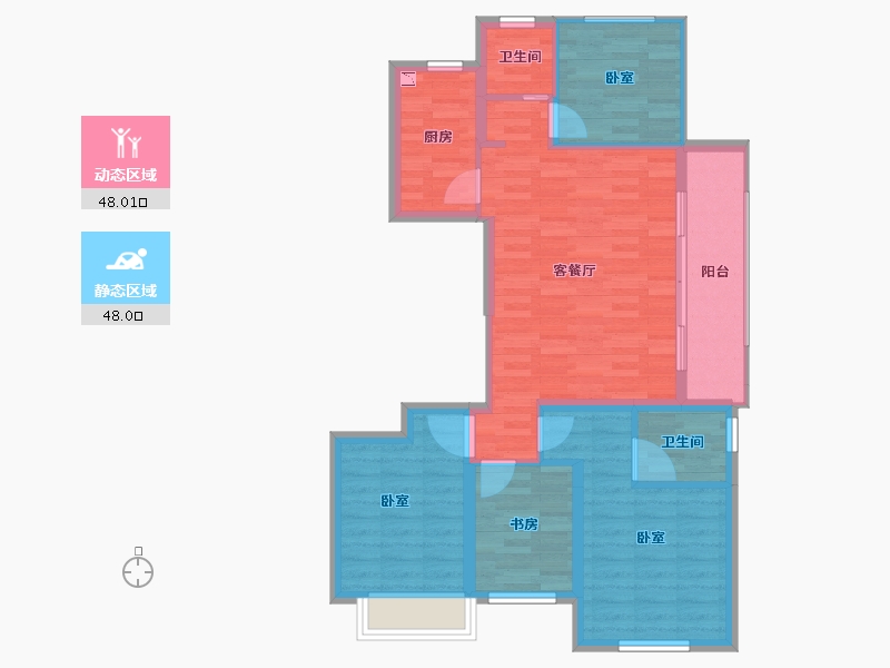 浙江省-杭州市-招商雍和府-86.00-户型库-动静分区