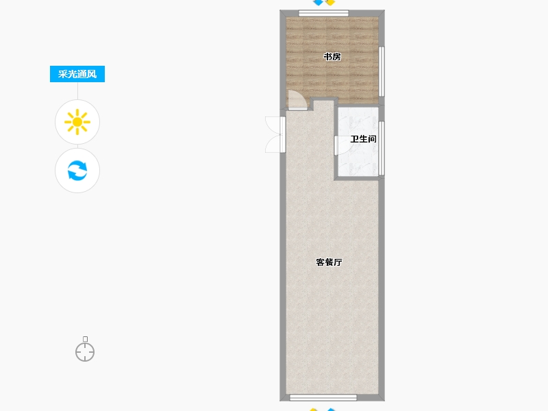 浙江省-杭州市-众安朝阳银座-58.65-户型库-采光通风