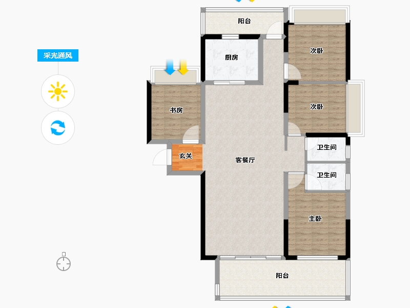 广东省-揭阳市-榕水湾-135.57-户型库-采光通风