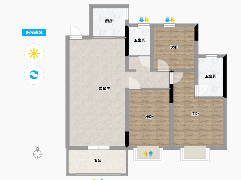 广西壮族自治区-北海市-永高星海名城-83.17-户型库-采光通风