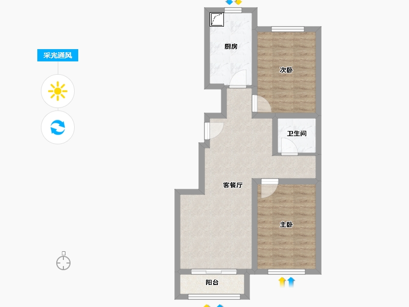 北京-北京市-尚城-59.67-户型库-采光通风