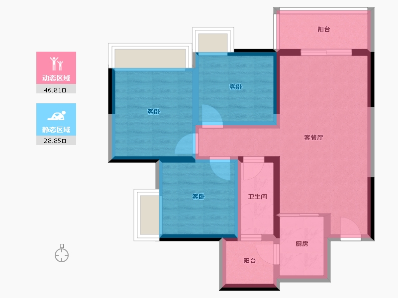 四川省-遂宁市-正泰·江湾国际-66.05-户型库-动静分区