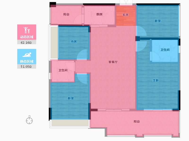 四川省-南充市-阆中市阆城一品-103.36-户型库-动静分区