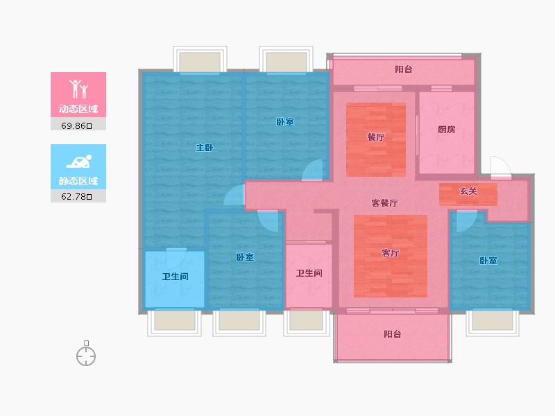 四川省-遂宁市-碧桂园·凤栖台-120.71-户型库-动静分区