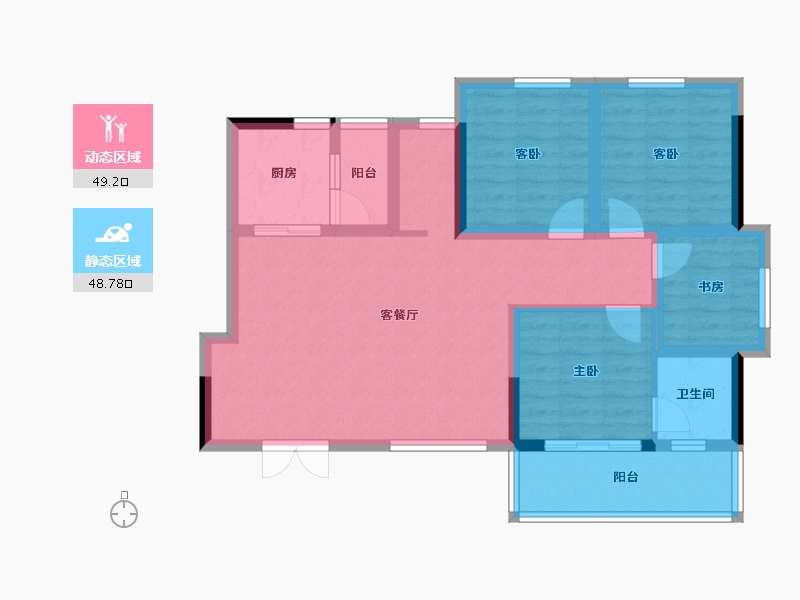 四川省-遂宁市-临江学府-86.71-户型库-动静分区