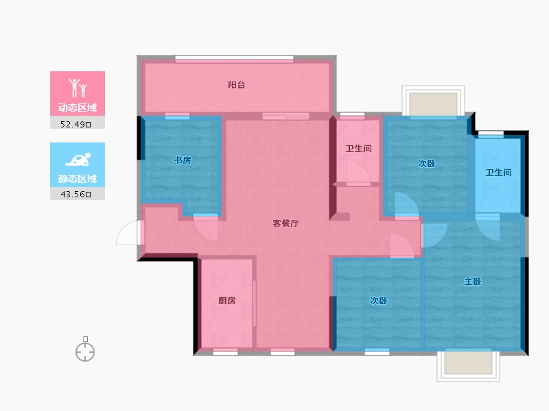 广西壮族自治区-南宁市-安吉大唐世家-84.28-户型库-动静分区