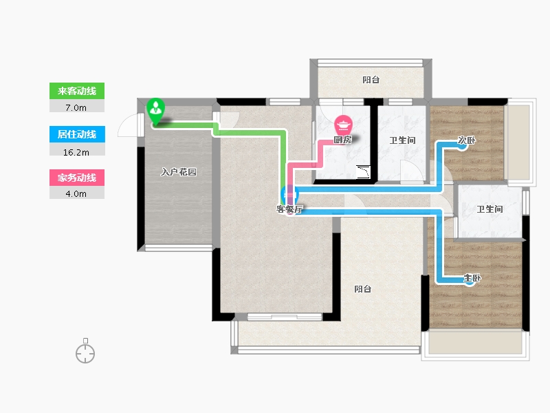 广东省-惠州市-天润嘉园-86.62-户型库-动静线