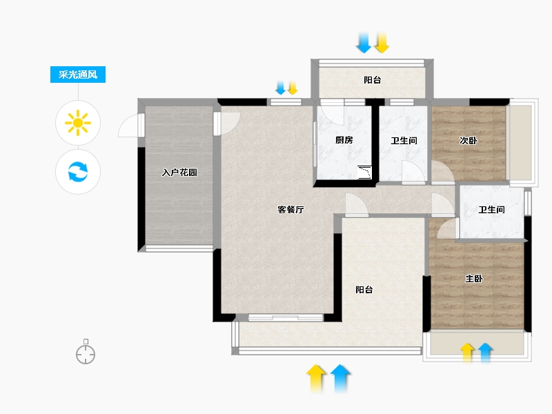 广东省-惠州市-天润嘉园-86.62-户型库-采光通风