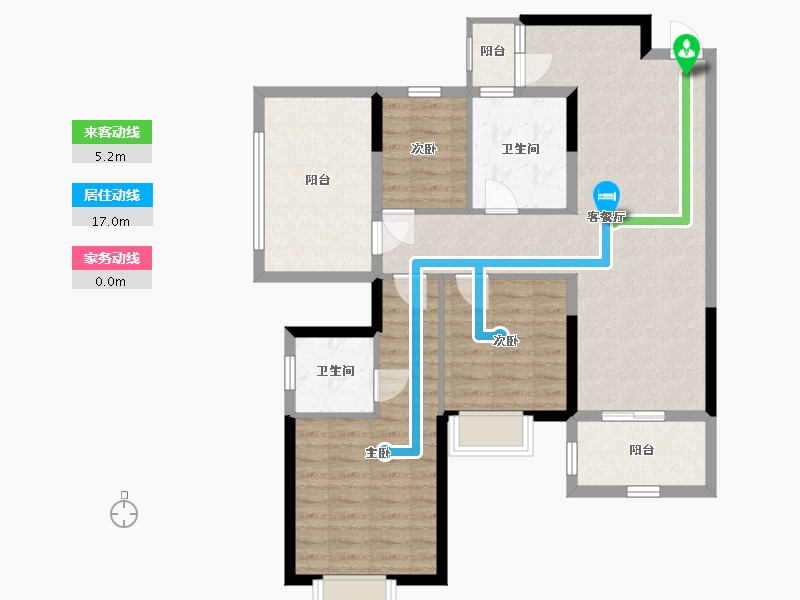 广西壮族自治区-南宁市-荣和公园大道华府-94.76-户型库-动静线