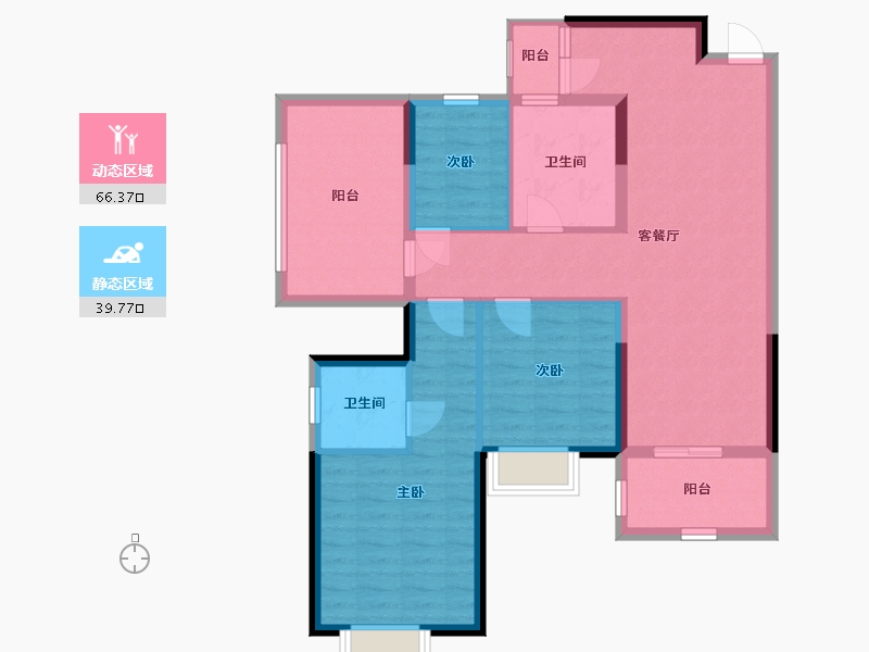 广西壮族自治区-南宁市-荣和公园大道华府-94.76-户型库-动静分区