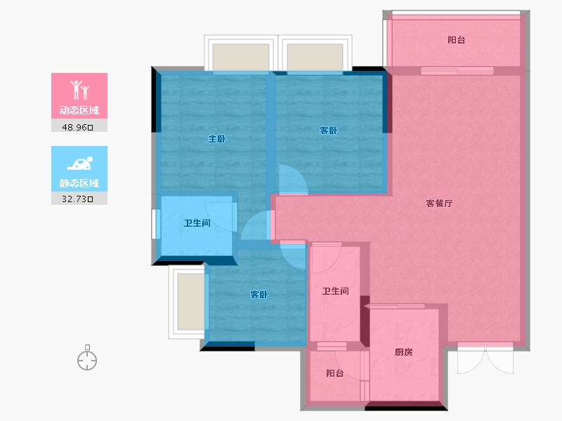 四川省-遂宁市-临江学府-72.36-户型库-动静分区