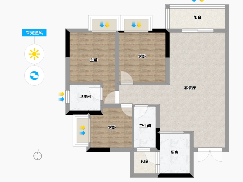 四川省-遂宁市-临江学府-72.36-户型库-采光通风